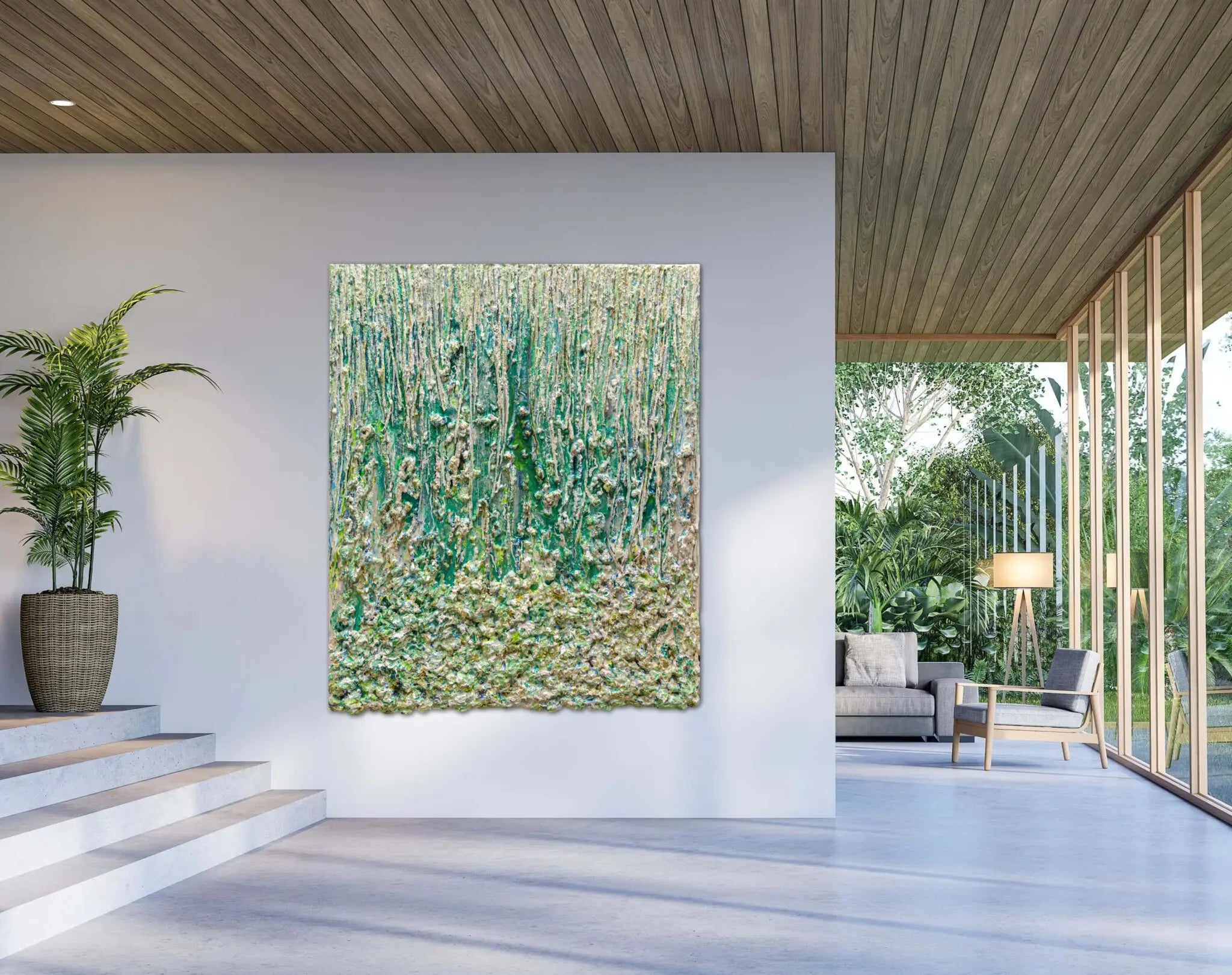Living With Green: Calming Art in Contemporary Interiors
