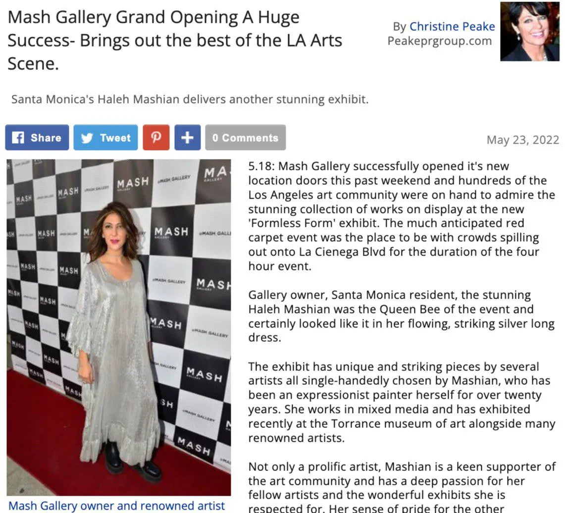 Mash Gallery Grand Opening A Huge Success – Brings out the best of the LA Arts Scene