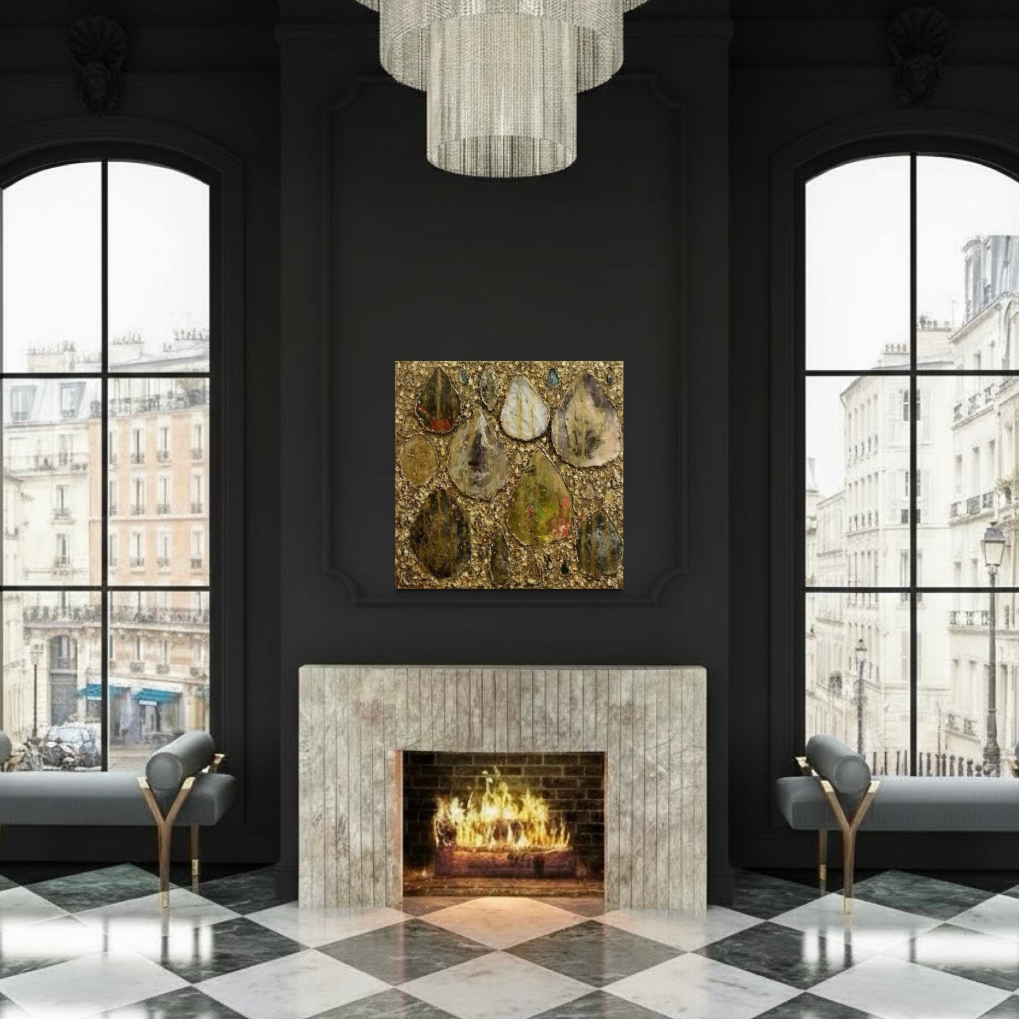 Dancing in Shimmering Rain (Gold)